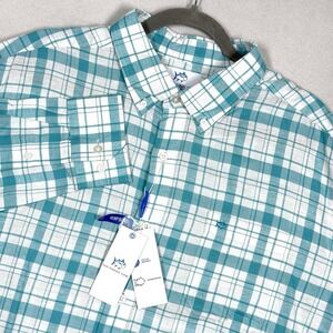 Southern Tide Shirt Mens XL Headland Moultrie Plaid Hemp Blend Button Down NWT